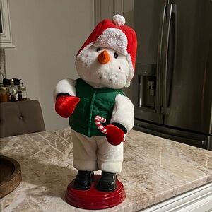Jolly Snowman with Red and Green Outfit